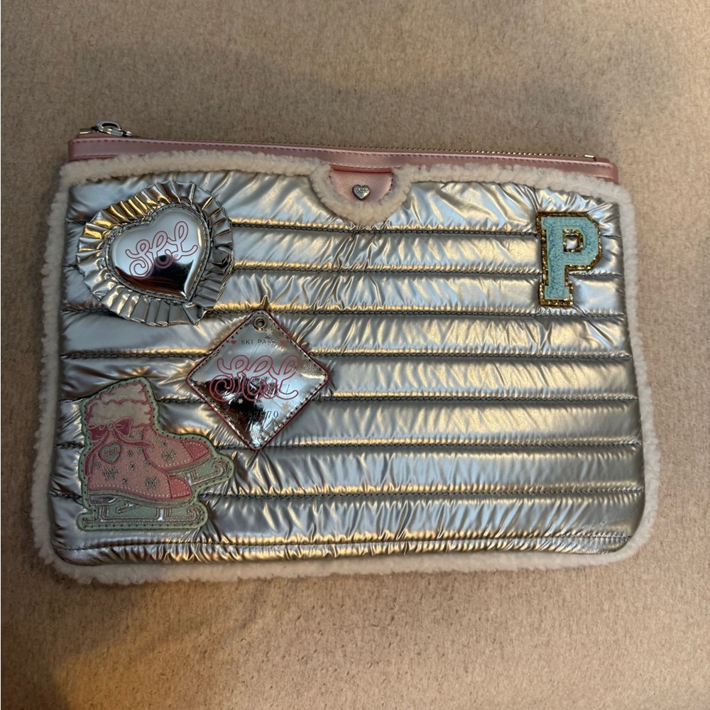 NEW SEWN ON STONEY CLOVER BIG FLAT POUCH SKII